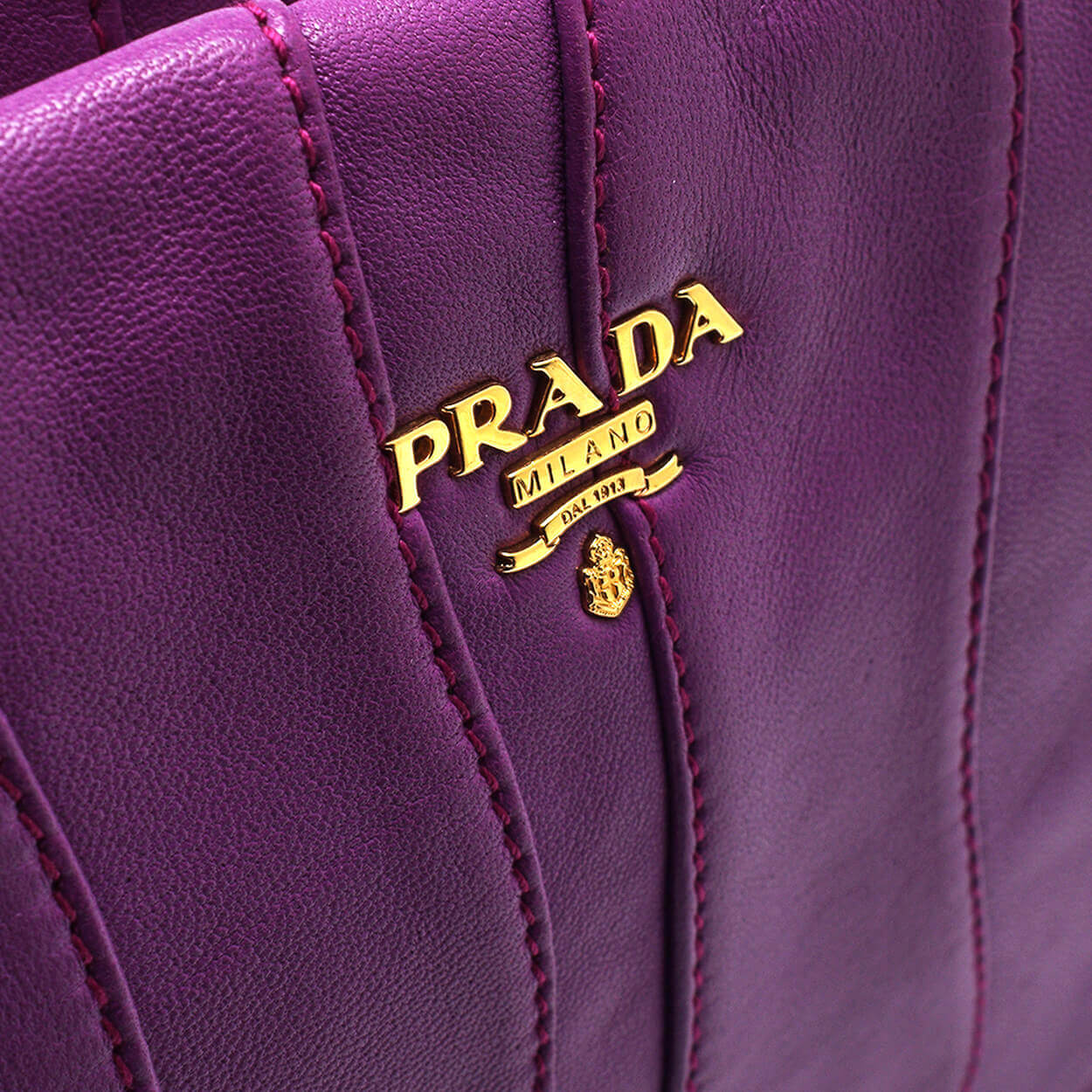 Prada - Purple Nappa Leather Waves Clutch